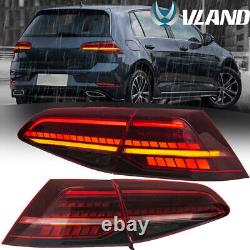 Feux arrière à LED VLAND pour Volkswagen VW Golf 7 MK7 MK7.5 2013-2020 2015 2018 Ensemble