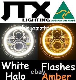 Jtx 7 Phares Led Blanc Drl Halo Flash Amber Pour Nissan Patrol Gq