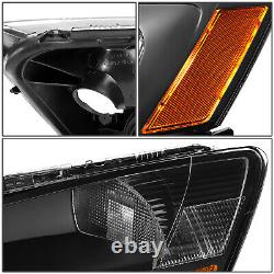 Lampe De Phare Noire Amber Signal Side+led Drl Kit Pour 03-07 Accord Uc1