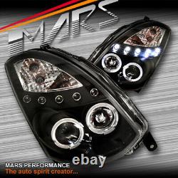 Led Drl Angel Eyes Projector Head Lights Pour Nissan Infiniti G35 V35 350gt Coupe