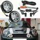 Led Rally Light Kit Pour Mini Cooper R50 R52 R53 01-06 Black Shell White Halo Drl