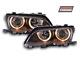 Lights Tuning Drl Angel Yeux Phares Bmw 3-series Berline Type E46 01-03 Noir