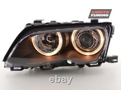 Lights Tuning Drl Angel Yeux Phares Bmw 3-series Berline Type E46 01-03 Noir
