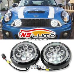 Mini Cooper Led Rally Feux De Conduite Halo Ring Angel Eyes Drl Black Shell Lampes
