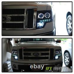 Noir 2009-2014 Ford F150 Led Halo Projecteur Phares Withdaytime Feux