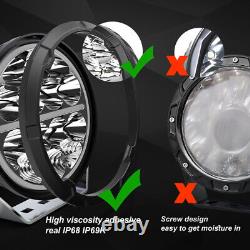 Paire de phares de travail LED 7 pouces avec Halo DRL, ronds, pour SUV, ATV, 4WD hors route, faisceau spot.