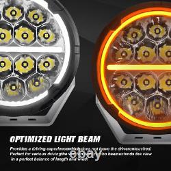 Paire de phares de travail LED 7 pouces avec Halo DRL, ronds, pour SUV, ATV, 4WD hors route, faisceau spot.