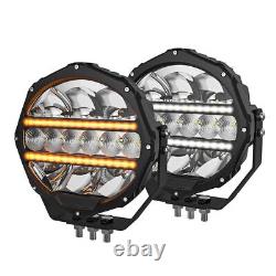 Paire de phares de travail ronds à LED de 9 pouces, projecteur de conduite, feux de jour DRL, brouillard pour SUV tout-terrain 4x4
