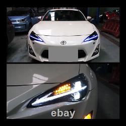 Phare LED VLAND pour Toyota 86/Subaru BRZ/Scion avec DRL bleu séquentiel et animation
