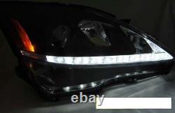 Phares LED DRL intégrés dans le tube lumineux LTI pour Lexus IS 06-13 Noir, conduite à gauche LPLE04-ED.