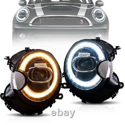Phares LED VLAND avec feux de circulation diurne pour BMW Mini Cooper 2007-2013 R55 R56 R57 R58 R59 (la paire)