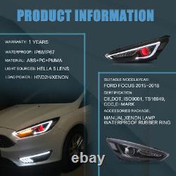 Phares LED Vland pour Ford Focus 2015-2018 avec Œil du Diable séquentiel LH&RH en paire