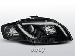 Phares Led Drl Intérieur Lti Light Tube Pour Audi A4 B7 04-08 Noir Lhd Lpaub5-e