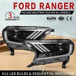 Phares Pour Ford Ranger Everest 2015-on Mustang Style H11 Halo Drl Head Light