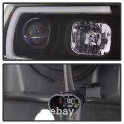 Phares Spyder Proj pour Jeep Grand Cherokee 99-04 avec barre lumineuse DRL LED noire
