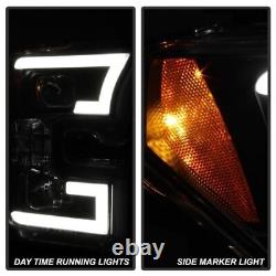 Phares à LED avec barre lumineuse DRL pour Spyder Ford F150 2015-2017, noir PRO