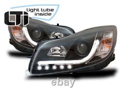 Phares avant LED DRL intérieurs avec tube lumineux LTI pour Opel INSIGNIA 08-12 Noir LHD LPOP9