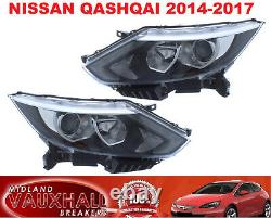 Phares avant Nissan Qashqai J11 2014-17 LED DRL Noir Côté conducteur et passager
