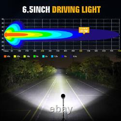 Phares de conduite LED double couleur 7 pouces ronds hors route spot beam pour camion avec feux de jour (DRL)