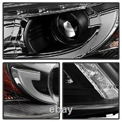 Phares de projecteur Spyder pour Honda Accord 4DR 13-15 avec barre lumineuse DRL noire