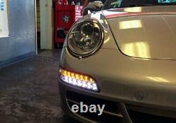 Porsche 997 911 04-08 Black Smoked Led Sidelight Fog Indicator Daytime Light Drl