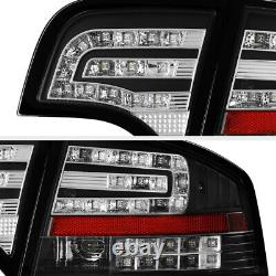 Pour 05-08 Audi A4 S4 Rs4 B7 Berline Black Led Signal Arrière Tail Light 4pc Set