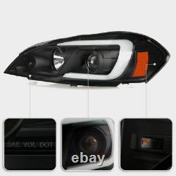 Pour 06-16 Chevy Impala Black Led Neon Tube Halo Drl Projecteur Phare L+r Lampe