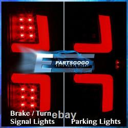 Pour 07-08 Dodge Ram 1500 2500 3500 Led Drl Red Tube Brake Tail Lights Lamp Black