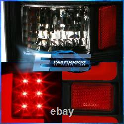 Pour 07-08 Dodge Ram 1500 2500 3500 Led Drl Red Tube Brake Tail Lights Lamp Black