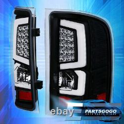Pour 07-13 Chevy Silverado Led Drl Black Headlights + Black Housing Tail Lights