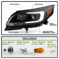 Pour 13-15 Chevy Malibu Black Led Neon Tube Halo Drl Projecteur Phare L+r Lampe