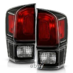 Pour 16-21 Toyota Tacoma Trd Pro Style Black Lunette Tail Lights Lampe De Frein Lh+rh