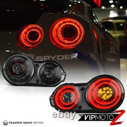 Pour 2009-2021 Nissan Gtr Smoke Newest Dual Led Ring Tail Light Set Remplacement
