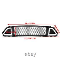 Pour 2015-2017 Ford Mustang Abs Black Front Upper Grille Hood Avec Feux Led Drl
