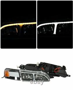 Pour 93 97 Toyota Corolla DX Phare Noir Drl Lumière Led Corner Lampes Set