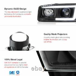 Pour 99-06 Gmc Sierra Yukon Black Led Tube Neon Drl Projecteur De Lampe Headlight L+r