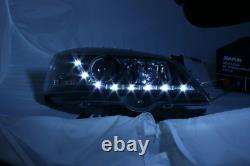 Pour Audi A3 96-00 Drl Led Projecteur Noir Phares Projecteurs Éclairage Partie Uk