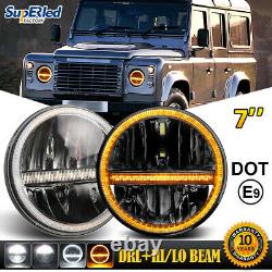 Pour Land Rover 90/110 Defender 200 Tdi 7inch Rond Phares Led Drl Tourner Lumière