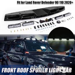 Pour Land Rover Defender 90 & 110 Barre de lumière de toit à LED noir brillant avec feux de jour 2020-2023