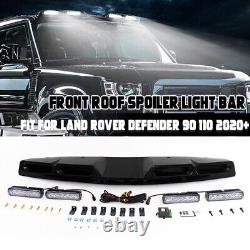 Pour Land Rover Defender 90 110 Barre de lumière de toit à LED noire brillante Drl 2020-2023