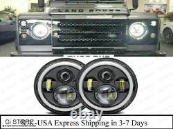 Pour Land Rover Defender Phare à LED Halo Angel Eye Drl Light de 7 pouces