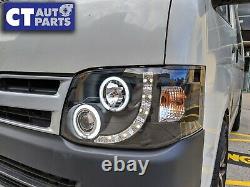 Projecteur Led Noir Ccfl Drl Phares Pour Lampes Toyota Hiace Van Head 11-14