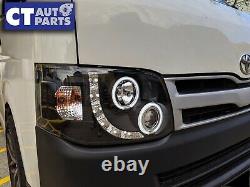 Projecteur Led Noir Ccfl Drl Phares Pour Lampes Toyota Hiace Van Head 11-14