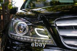 Projecteurs Led Drl Pour Mercedes Classe C W204 S204 C204 Facelift 2011-2014 Noir
