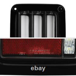 Signal Sequential Pour 07-18 Jeep Wrangler Black Lunette Full Led Tail Light