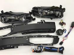 T6 Avant Pare-chocs Primed Gloss Black Drl Kit Led Fog Light Kit Transporter