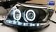 Toyota Hilux Vigo Black Led Drl Angel-yeux Projecteur Tête Lumières 11-14