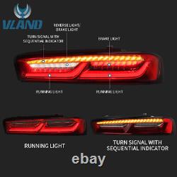 Vland Led Tail Lights Pour 2016-18 Chevy Camaro Drl Full Red Lens Arrière Lights