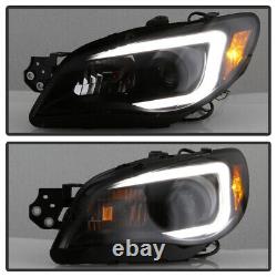 ^black Smoke^ Led Drl Projector Headlight Fit 06-07 Subaru Impreza Wrx Pair